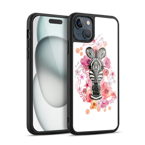 Monika Strigel Animals And Flowers Zebra Gel Armour Case For Apple iPhone 15 Plus