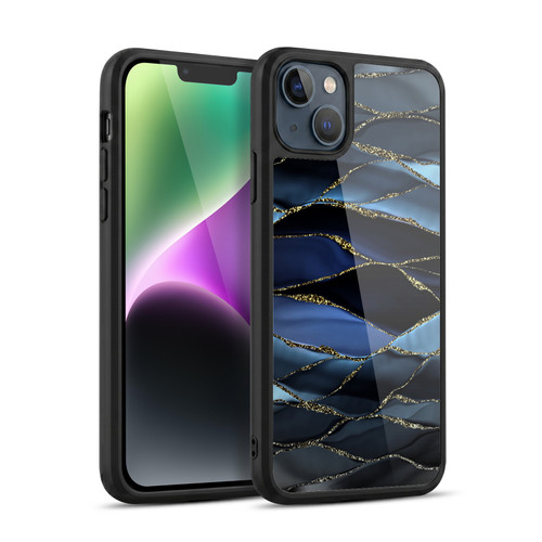 UtArt Dark Night Marble Deep Sparkle Waves Gel Armour Case For Apple iPhone 14 Plus