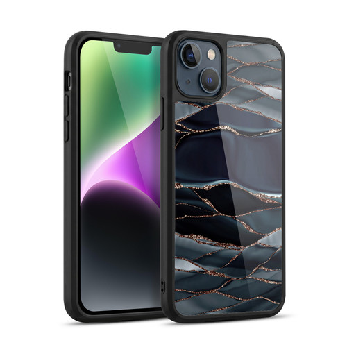 UtArt Dark Night Marble Waves Gel Armour Case For Apple iPhone 14 Plus