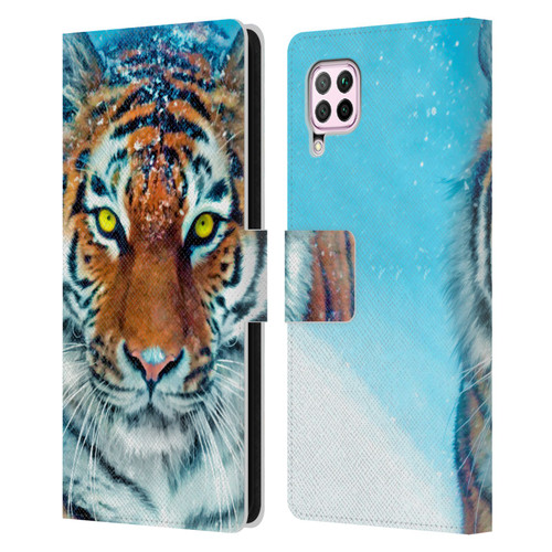 Aimee Stewart Animals Yellow Tiger Leather Book Wallet Case Cover For Huawei Nova 6 SE / P40 Lite
