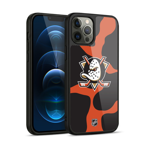 NHL Anaheim Ducks Cow Pattern Gel Armour Case For Apple iPhone 12 Pro Max
