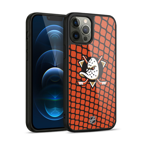 NHL Anaheim Ducks Net Pattern Gel Armour Case For Apple iPhone 12 Pro Max
