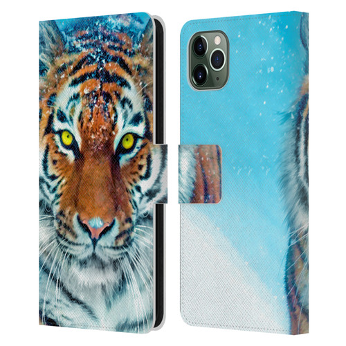 Aimee Stewart Animals Yellow Tiger Leather Book Wallet Case Cover For Apple iPhone 11 Pro Max