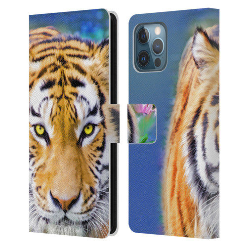 Aimee Stewart Animals Tiger Lily Leather Book Wallet Case Cover For Apple iPhone 12 Pro Max