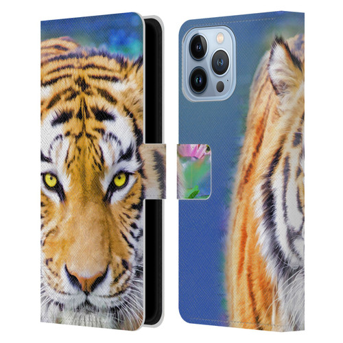 Aimee Stewart Animals Tiger Lily Leather Book Wallet Case Cover For Apple iPhone 13 Pro Max