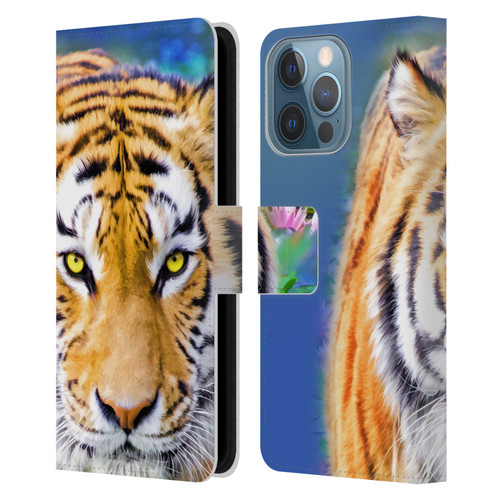 Aimee Stewart Animals Tiger Lily Leather Book Wallet Case Cover For Apple iPhone 13 Pro