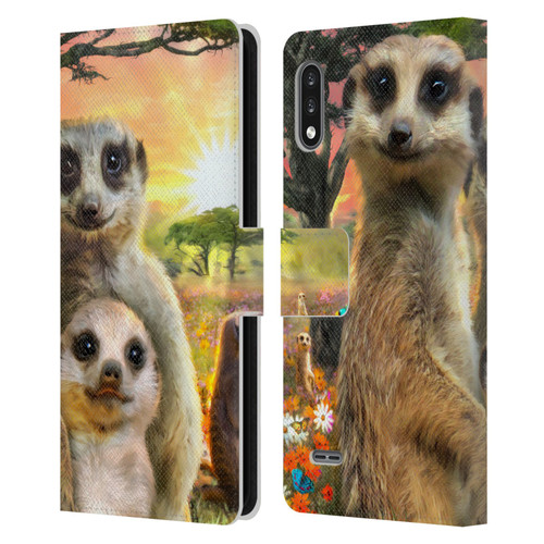 Aimee Stewart Animals Meerkats Leather Book Wallet Case Cover For LG K22