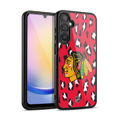 NHL Chicago Blackhawks Leopard Patten Gel Armour Case For Samsung Galaxy A25 5G