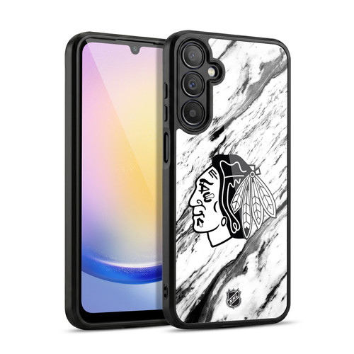 NHL Chicago Blackhawks Marble Gel Armour Case For Samsung Galaxy A25 5G