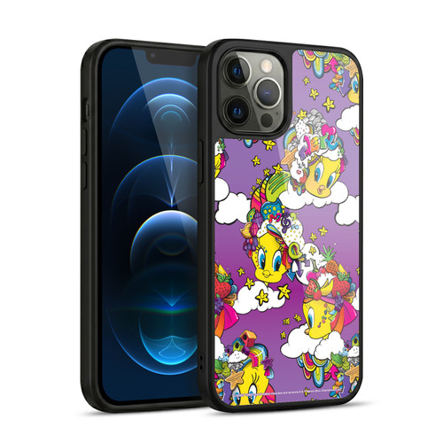 Looney Tunes Patterns Tweety Purple Gel Armour Case For Apple iPhone 12 Pro Max