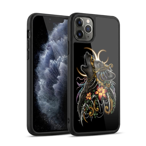 Sarah Richter Animals Gothic Black Howling Wolf Gel Armour Case For Apple iPhone 11 Pro Max