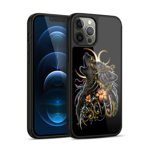 Sarah Richter Animals Gothic Black Howling Wolf Gel Armour Case For Apple iPhone 12 Pro Max
