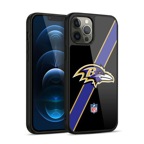 NFL Baltimore Ravens Logo Stripes Gel Armour Case For Apple iPhone 12 Pro Max