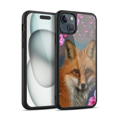 Ash Evans Animals Fox Peonies Gel Armour Case For Apple iPhone 15 Plus