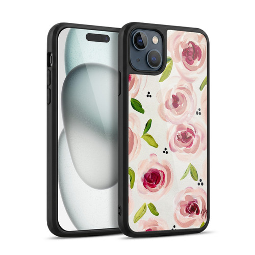 Haley Bush Floral Painting Pink Pattern Gel Armour Case For Apple iPhone 15 Plus