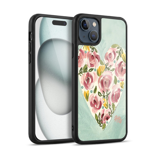 Haley Bush Floral Painting Valentine Heart Gel Armour Case For Apple iPhone 15 Plus