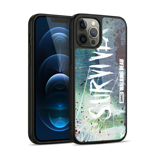 AMC The Walking Dead Typography Survive Torned Glass Gel Armour Case For Apple iPhone 12 Pro Max