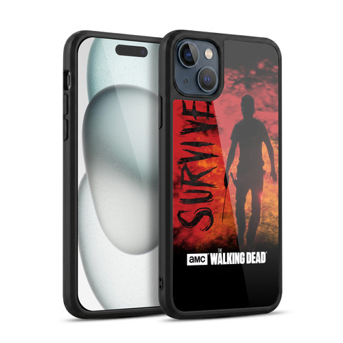 AMC The Walking Dead Typography Survive Rick Machete Gel Armour Case For Apple iPhone 15 Plus