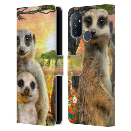 Aimee Stewart Animals Meerkats Leather Book Wallet Case Cover For OnePlus Nord N100