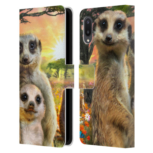 Aimee Stewart Animals Meerkats Leather Book Wallet Case Cover For Samsung Galaxy A02/M02 (2021)