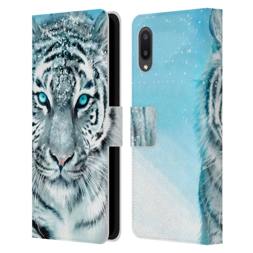 Aimee Stewart Animals White Tiger Leather Book Wallet Case Cover For Samsung Galaxy A02/M02 (2021)