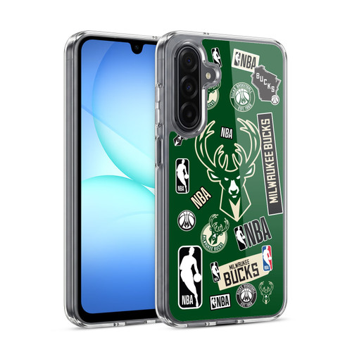 NBA Milwaukee Bucks Sticker Collage Soft Gel Case for Samsung Galaxy A17 4G / 5G