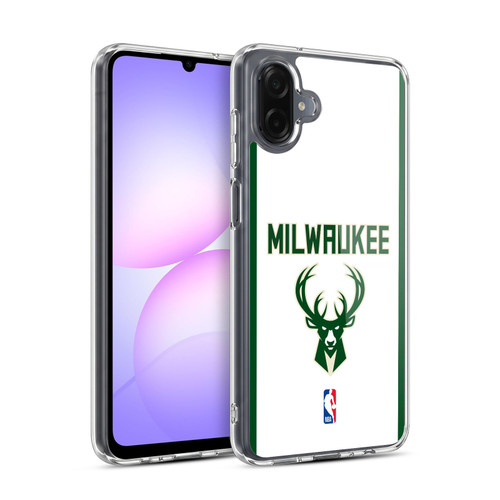 NBA Milwaukee Bucks Logo White Design Soft Gel Case for Samsung Galaxy A07 4G