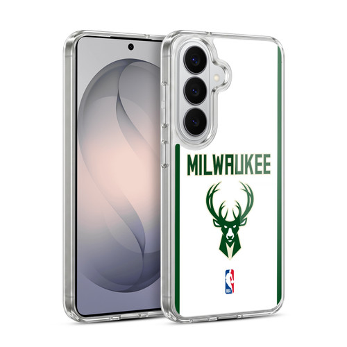 NBA Milwaukee Bucks Logo White Design Soft Gel Case for Samsung Galaxy S26 Plus