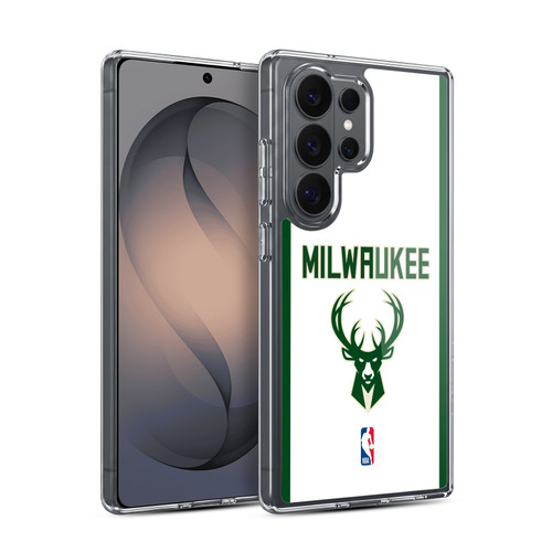 NBA Milwaukee Bucks Logo White Design Soft Gel Case for Samsung Galaxy S26 Ultra