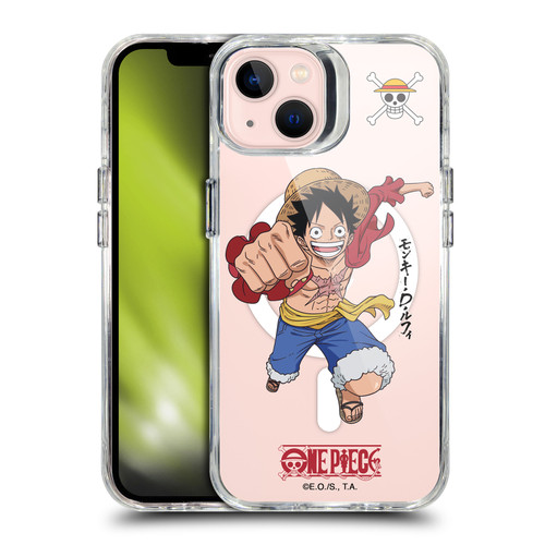 One Piece Graphic Art Luffy Text SHOCKPROOF BUMPER CASE COMPATIBLE WITH Apple iPhone 13 & MAGSAFE