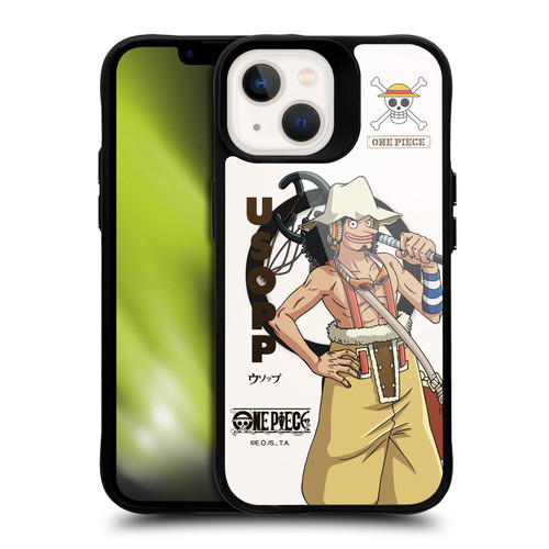One Piece Graphic Art Usopp Text BLACK SHOCKPROOF BUMPER CASE COMPATIBLE WITH Apple iPhone 13 & MAGSAFE