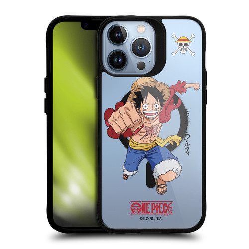 One Piece Graphic Art Luffy Text BLACK SHOCKPROOF BUMPER CASE COMPATIBLE WITH Apple iPhone 13 Pro Max & MAGSAFE