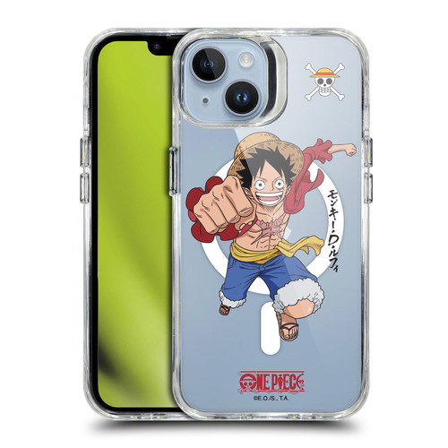 One Piece Graphic Art Luffy Text SHOCKPROOF BUMPER CASE COMPATIBLE WITH Apple iPhone 14 & MAGSAFE