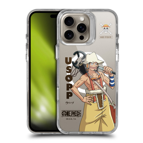 One Piece Graphic Art Usopp Text SHOCKPROOF BUMPER CASE COMPATIBLE WITH Apple iPhone 16 Pro Max & MAGSAFE