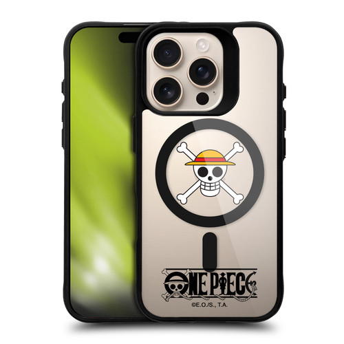 One Piece Graphic Art Classic Crew Logo Symbol BLACK SHOCKPROOF BUMPER CASE COMPATIBLE WITH Apple iPhone 16 Pro & MAGSAFE