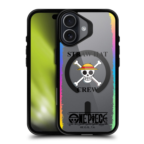 One Piece Graphic Art Colourful Crew Logo Text BLACK SHOCKPROOF BUMPER CASE COMPATIBLE WITH Apple iPhone 17 & MAGSAFE