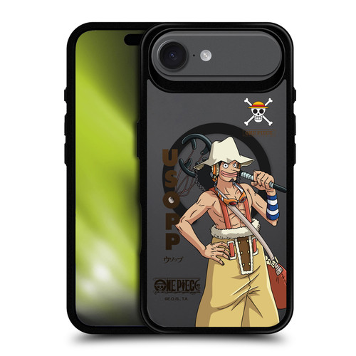 One Piece Graphic Art Usopp Text BLACK SHOCKPROOF BUMPER CASE COMPATIBLE WITH Apple iPhone 17 Air & MAGSAFE