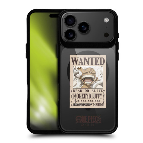 One Piece Graphic Art Luffy Gear 5 Poster Text BLACK SHOCKPROOF BUMPER CASE COMPATIBLE WITH Apple iPhone 17 Pro Max & MAGSAFE