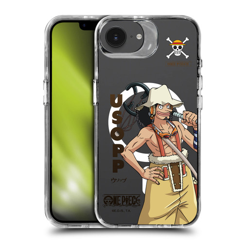 One Piece Graphic Art Usopp Text SHOCKPROOF BUMPER CASE COMPATIBLE WITH Apple iPhone 16e / Apple iPhone 17e & MAGSAFE