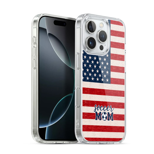 Head Case Designs Football USA American Flag Classic Vintage Soccer Mom Soft Gel Case for Apple iPhone 16 Pro & MagSafe