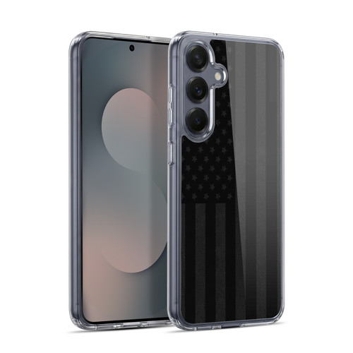 Head Case Designs Football USA American Flag Monochrome Black Soft Gel Case for Samsung Galaxy S25+ & MagSafe