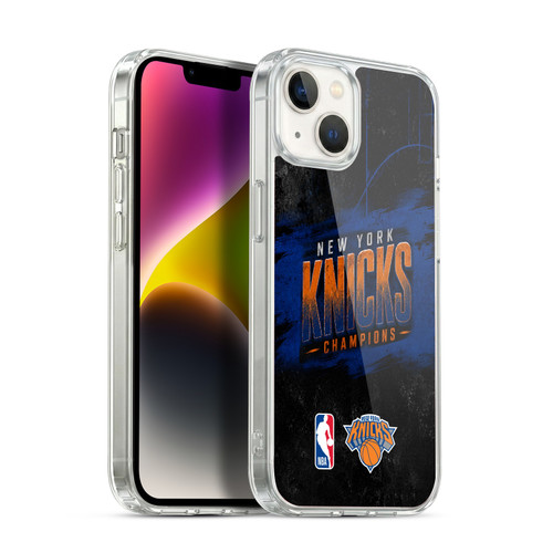 NBA 2026 Champions New York Knicks Distressed Soft Gel Case for Apple iPhone 14 Plus & MagSafe