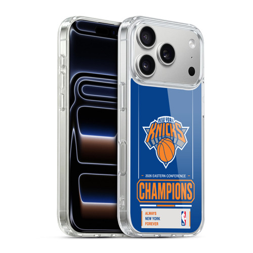 NBA 2026 Champions New York Knicks Stripes Soft Gel Case for Apple iPhone 17 Pro