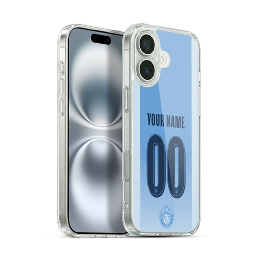 Custom Customised Personalised Manchester City Man City FC 2026/27 Badge Kit Home Soft Gel Case for Apple iPhone 16 Plus