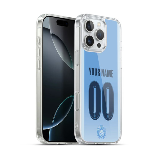 Custom Customised Personalised Manchester City Man City FC 2026/27 Badge Kit Home Soft Gel Case for Apple iPhone 16 Pro Max