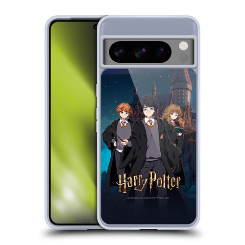 Harry Potter Anime Celebration Ron, Hermione and Harry Soft Gel Case for Google Pixel 8 Pro