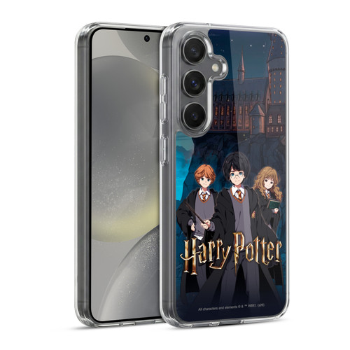 Harry Potter Anime Celebration Ron, Hermione and Harry Soft Gel Case for Samsung Galaxy S24 5G & MagSafe