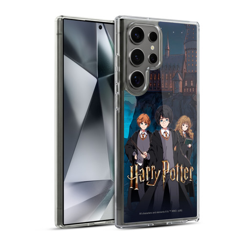 Harry Potter Anime Celebration Ron, Hermione and Harry Soft Gel Case for Samsung Galaxy S24 Ultra 5G & MagSafe