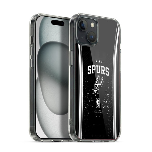 NBA San Antonio Spurs Silver Line Soft Gel Case for Apple iPhone 15 Plus & MagSafe