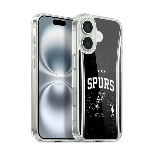 NBA San Antonio Spurs Silver Line Soft Gel Case for Apple iPhone 16 & MagSafe